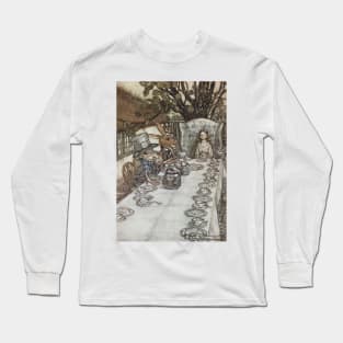 Alice in Wonderland Tea Party, Arthur Rackham Long Sleeve T-Shirt